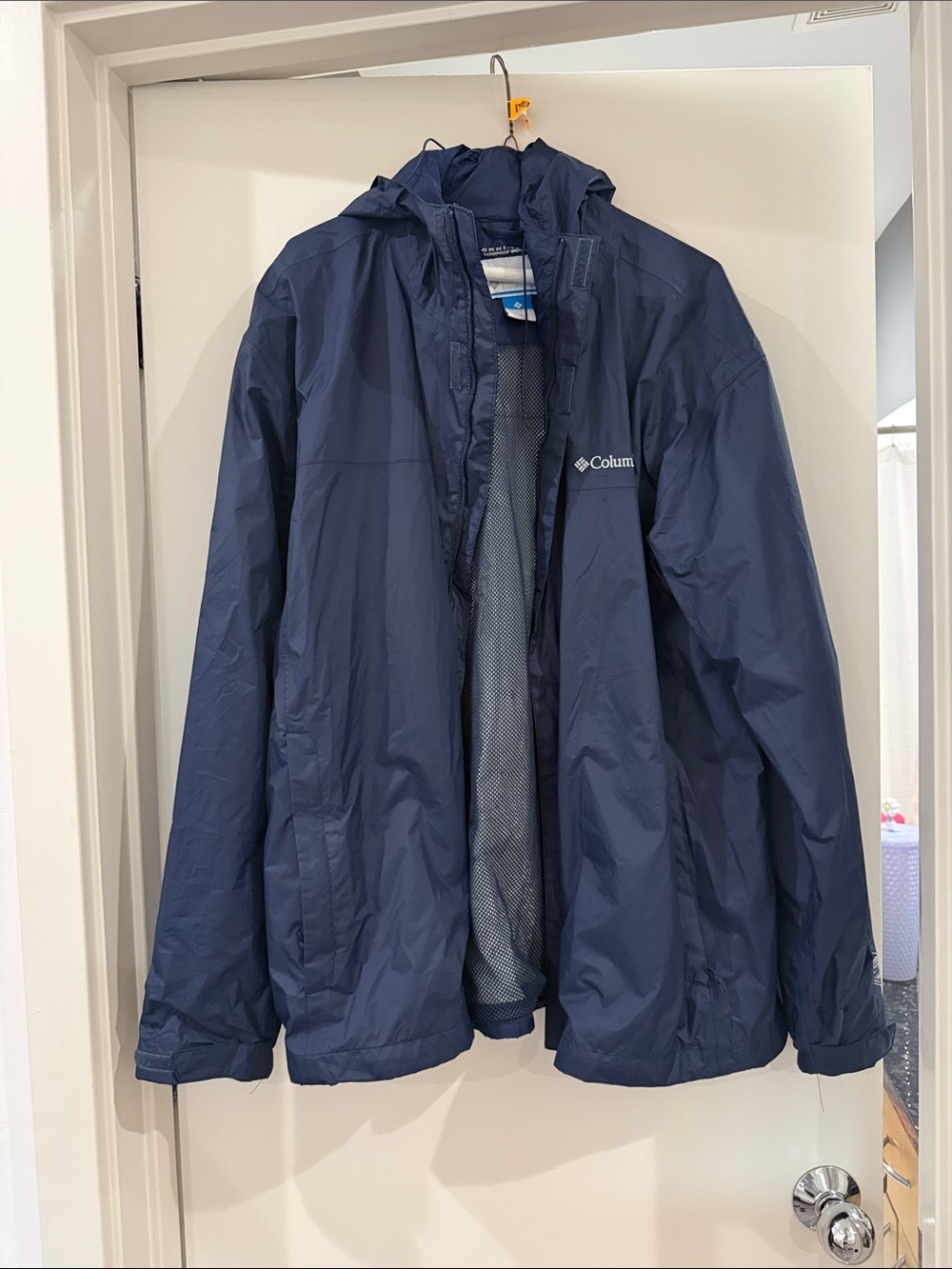 Columbia Men’s Navy Hooded Raincoat